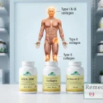 Flacoane cu colagen tip I, tip II și tip III pentru articulații și piele, prezentate comparativ