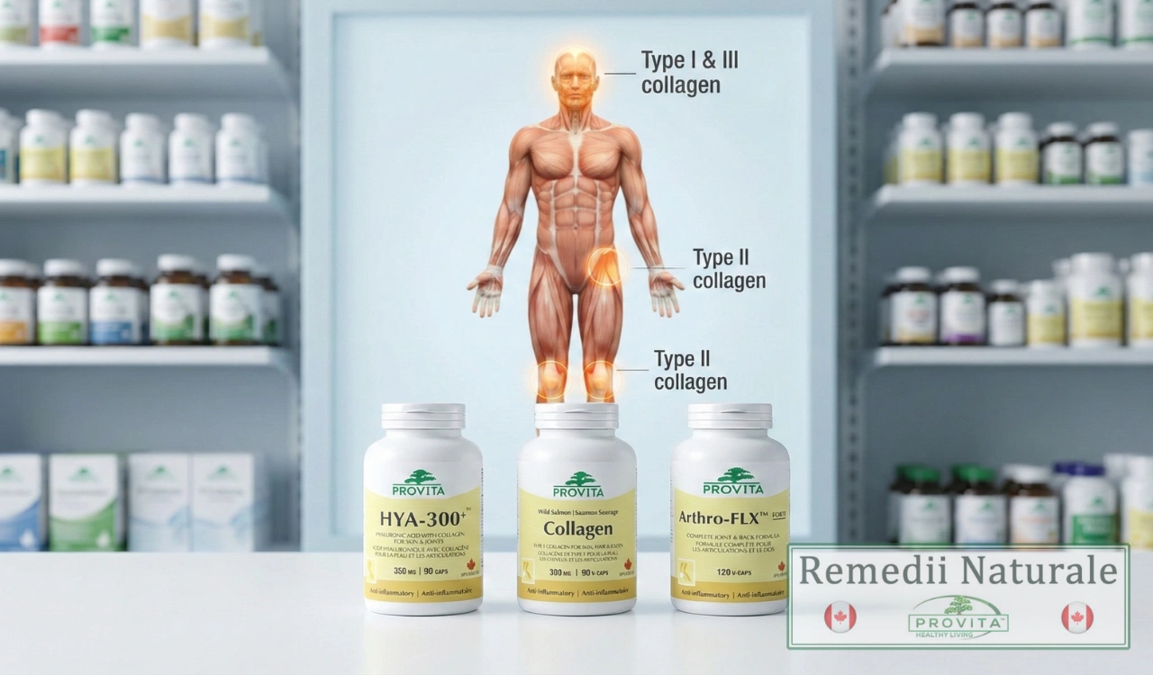 colagen tip 1 vs tip 2 vs tip 3 pentru articulatii si piele Flacoane cu colagen tip I, tip II și tip III pentru articulații și piele, prezentate comparativ