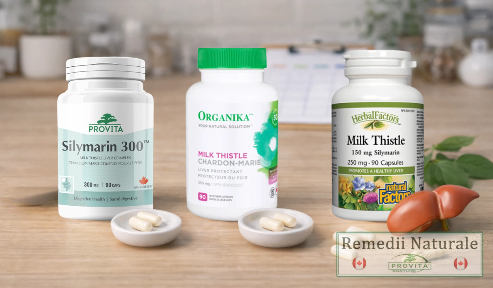 Comparatie intre suplimente cu silimarina 150 mg si 200 mg, evidentiind diferenta de concentratie si dozaj pentru protectia ficatului.