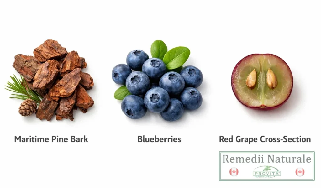 surse naturale pycnogenol pterostilben resveratrol Scoarta pin maritim, afine si strugure rosu – surse naturale pentru Pycnogenol, Pterostilben si Resveratrol